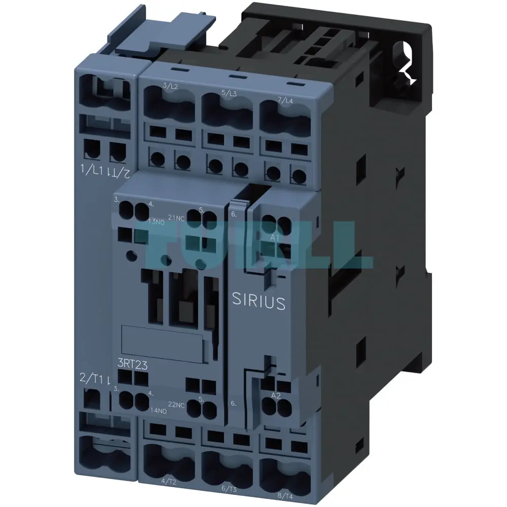 Siemens 3RT2327-2AB00 SIRIUS Contactor 4-Pole, 50A, 24V AC, Spring-Loaded Terminal, Size S0 Original Brand New 1 Siemens 3RT2327-2AB00 SIRIUS Contactor 4-Pole, 50A, 24V AC, Spring-Loaded Terminal, Size S0