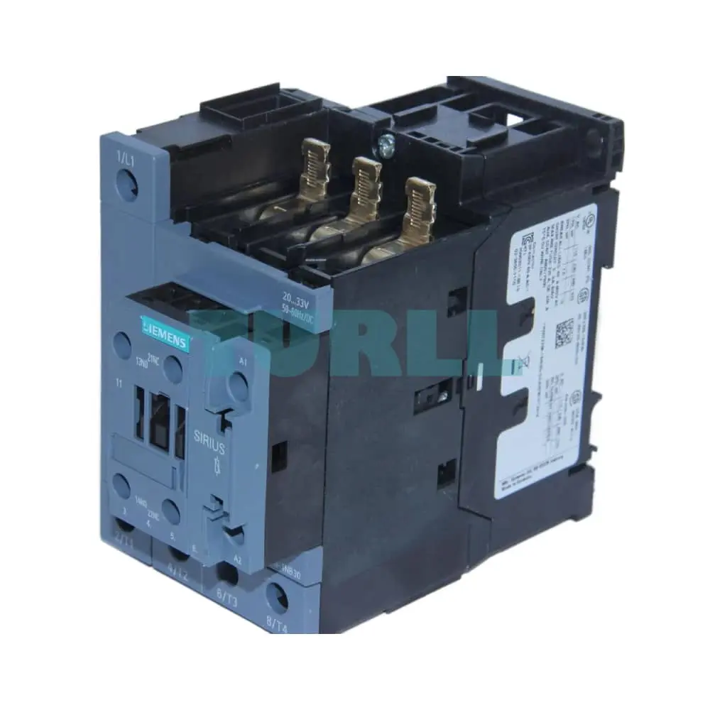 Siemens SIRIUS 3RT2336-1NB30 Power Contactor 60A, 4-Pole, AC-1, 20-33V AC/DC Coil, Integrated Varistor, S2 Size Original Brand New 1 Siemens SIRIUS 3RT2336-1NB30 Power Contactor 60A, 4-Pole, AC-1, 20-33V AC/DC Coil, Integrated Varistor, S2 Size