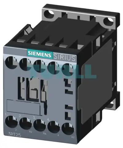 Siemens 3RT2516-1AB00 Power Contactor AC-3, 9A, 4kW, 400V, 4-Pole, 24V AC Coil, S00 Size