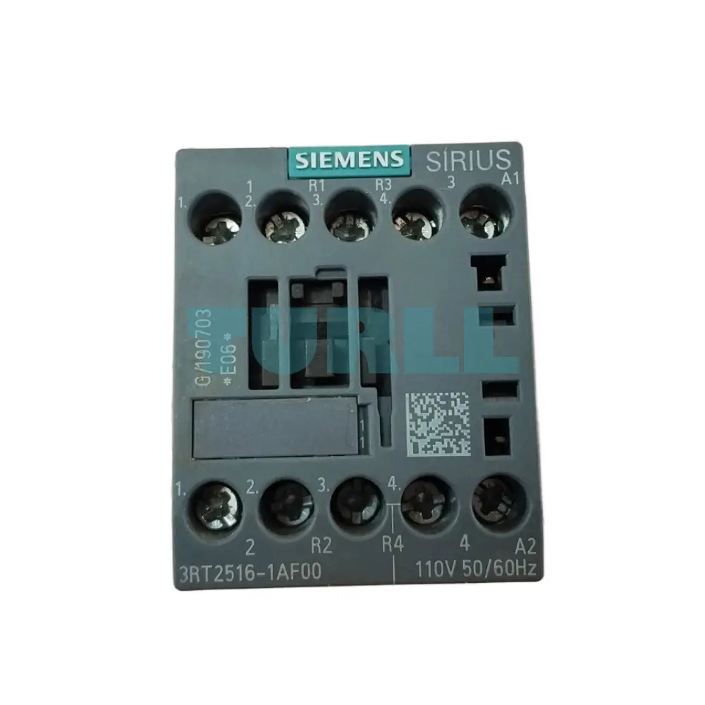 Siemens 3RT2516-1AF00 Power Contactor 4-Pole, 9A, 4kW / 400V, AC-3, 110V AC Coil