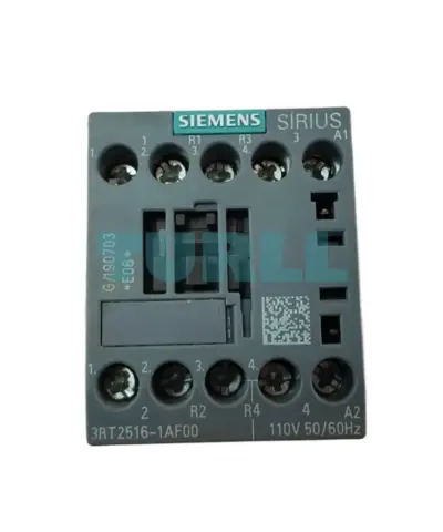 Siemens 3RT2516-1AF00 Power Contactor 4-Pole, 9A, 4kW / 400V, AC-3, 110V AC Coil