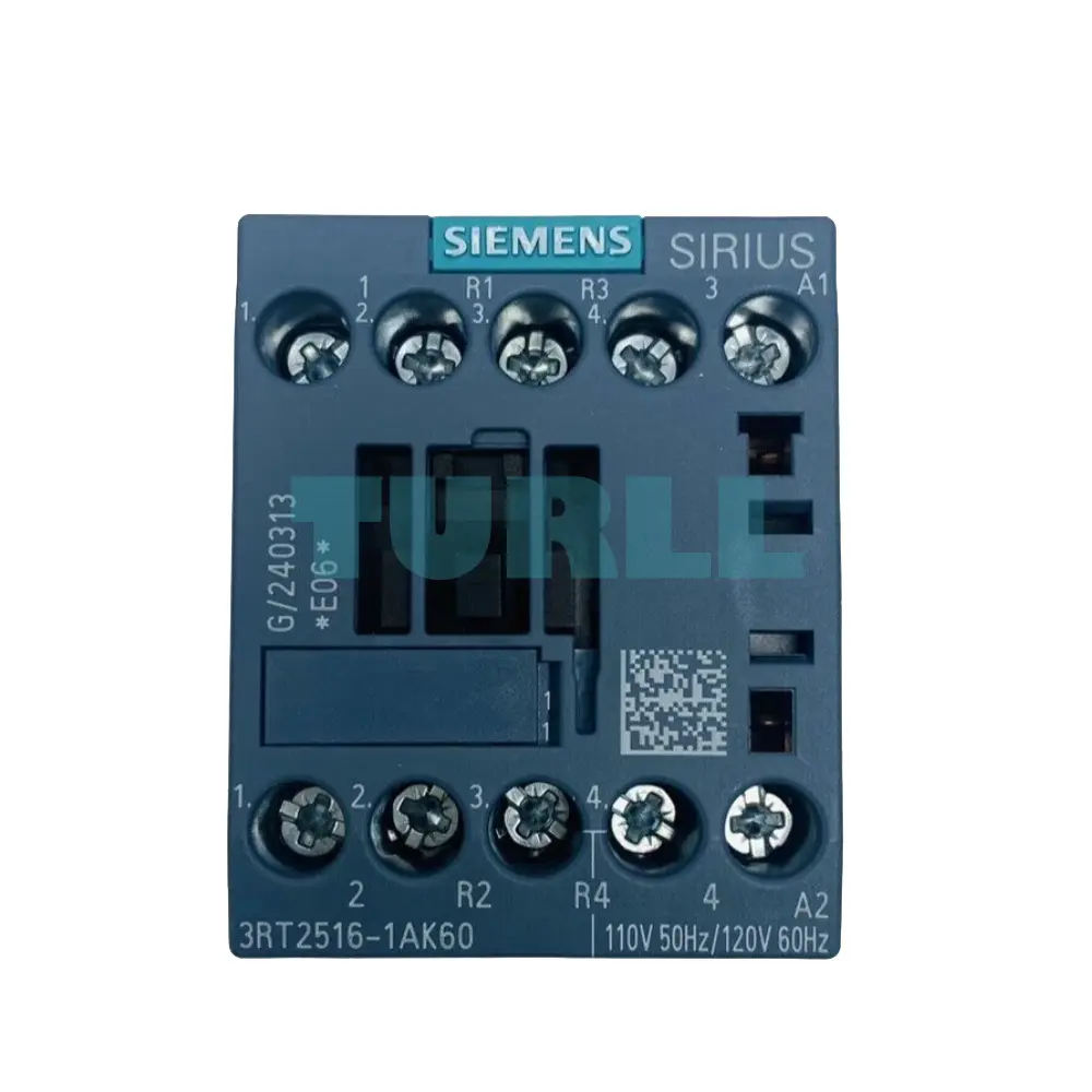 Siemens 3RT2516-1AK60 Power Contactor 9A, 4 kW, 4-Pole, AC-3, Screw Terminal