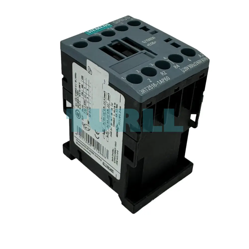 Siemens 3RT2516-1AP60 Power Contactor 4-Pole, AC-3, 9A, 4kW, 220V/240V, Screw Terminal