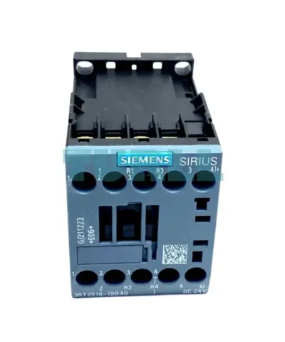 Siemens 3RT2516-1BB40 Power Contactor 4-Pole, 9A, 24V DC, AC-3 4kW/400V