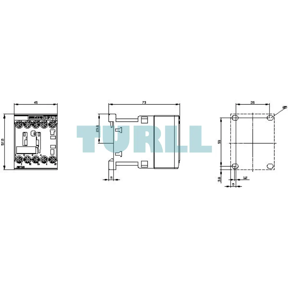 Siemens 3RT2517-1BE40 Power Contactor 12A, 5.5kW, 4-Pole, AC-3, 60V DC