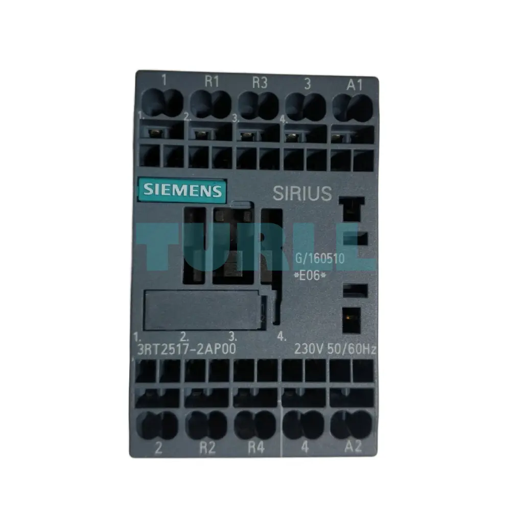 Siemens 3RT2517-2AP00 Power Contactor AC-3, 12A, 5.5 kW/400V, 4-Pole, 230V AC, S00