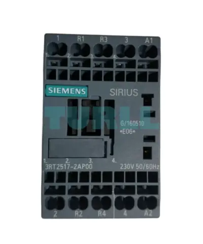 Siemens 3RT2517-2AP00 Power Contactor AC-3, 12A, 5.5 kW/400V, 4-Pole, 230V AC, S00