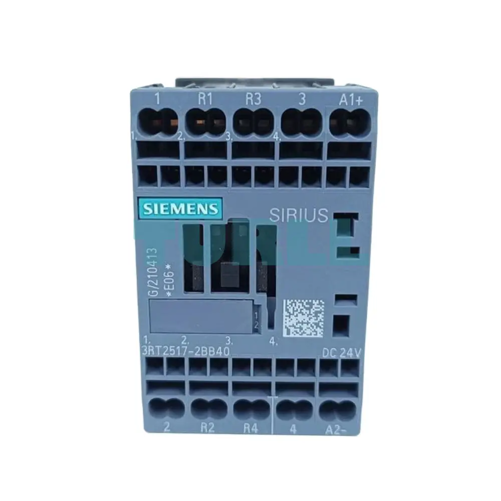 Siemens 3RT2517-2BB40 Power Contactor 4-Pole, 12A, 5.5kW, 24V DC Coil, Spring-Loaded Terminal