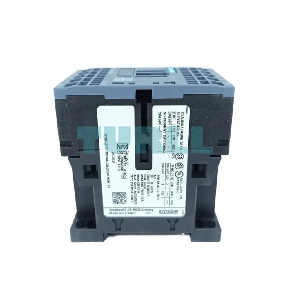 Siemens 3RT2517-2BB40 Power Contactor 4-Pole, 12A, 5.5kW, 24V DC Coil, Spring-Loaded Terminal