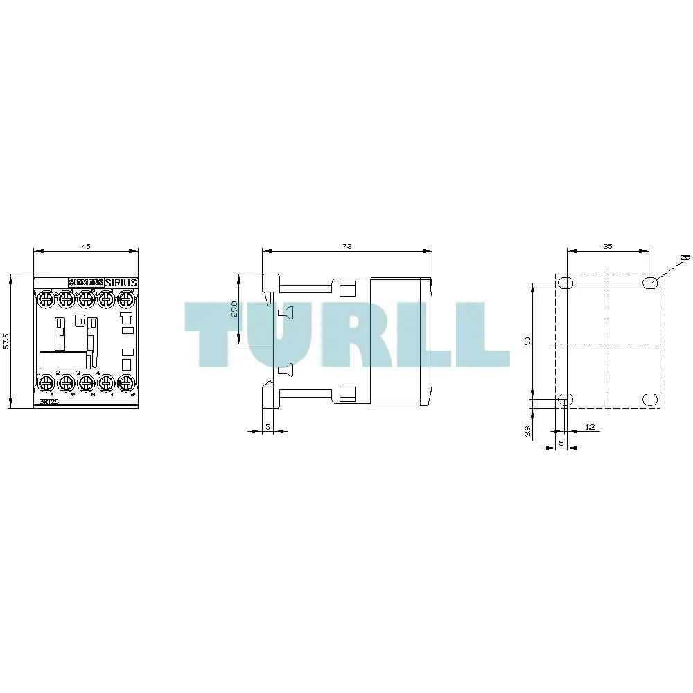 Siemens 3RT2518-1AP60 Power Contactor 16A, 7.5kW, 4-Pole, AC-3