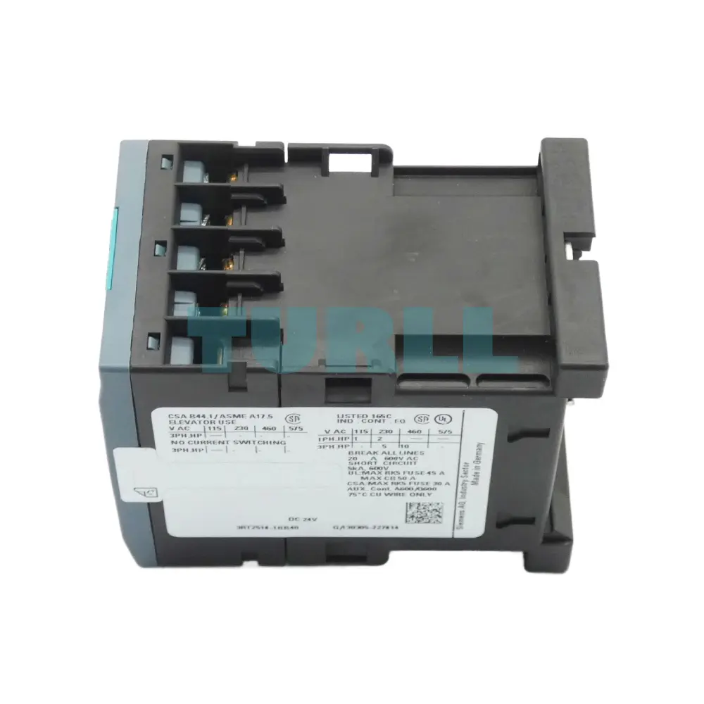 Siemens 3RT2518-1BB40 Power Contactor 16A, 7.5kW, 4-Pole, 24V DC, AC-3