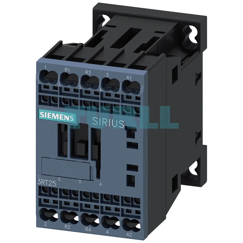 Siemens 3RT2518-2AK60 Power Contactor 16A, 7.5 kW, 4-Pole, 110/120V AC, S00