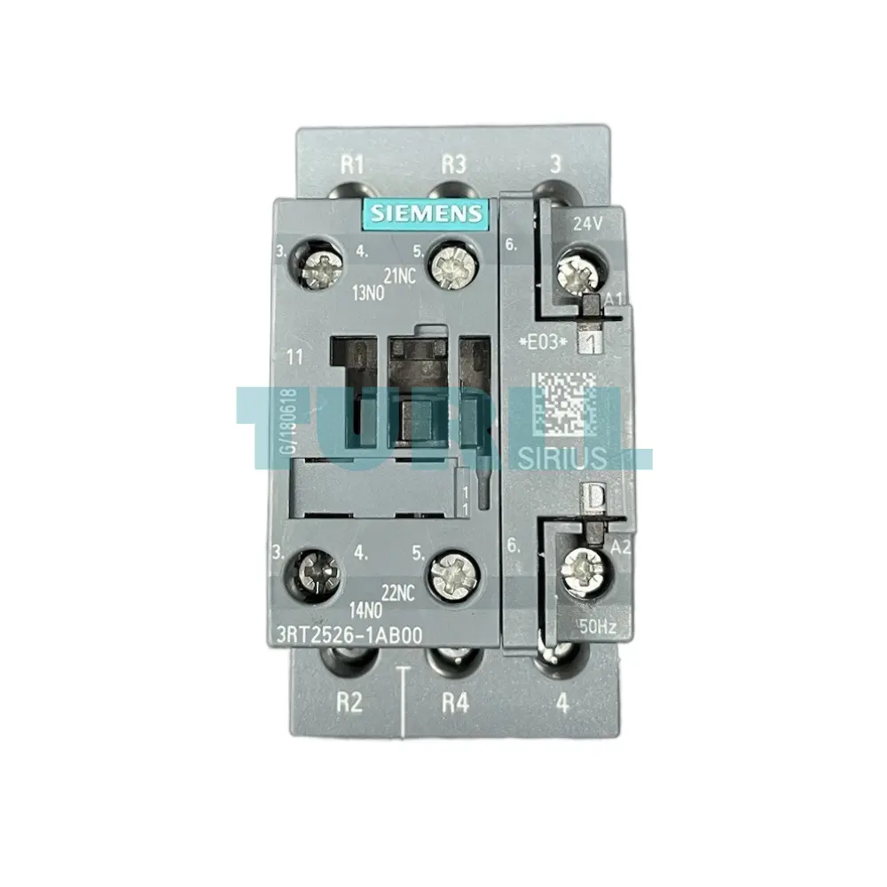 Siemens 3RT2526-1AB00 Power Contactor 25A, 11 kW / 400V, 4-Pole, 24V AC, Screw Terminal