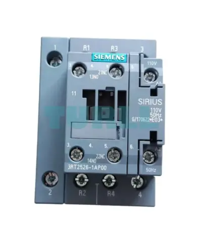 Siemens 3RT2526-1AP00 Power Contactor AC-3, 25A, 11kW, 400V, 4-Pole, 230V AC Coil, S0 Size