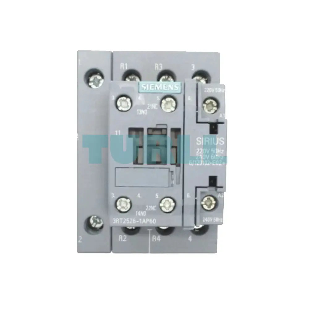 Siemens 3RT2526-1AP60 Power Contactor 25A, 11kW, 4-Pole, AC-3, Screw Terminal, S0 Size