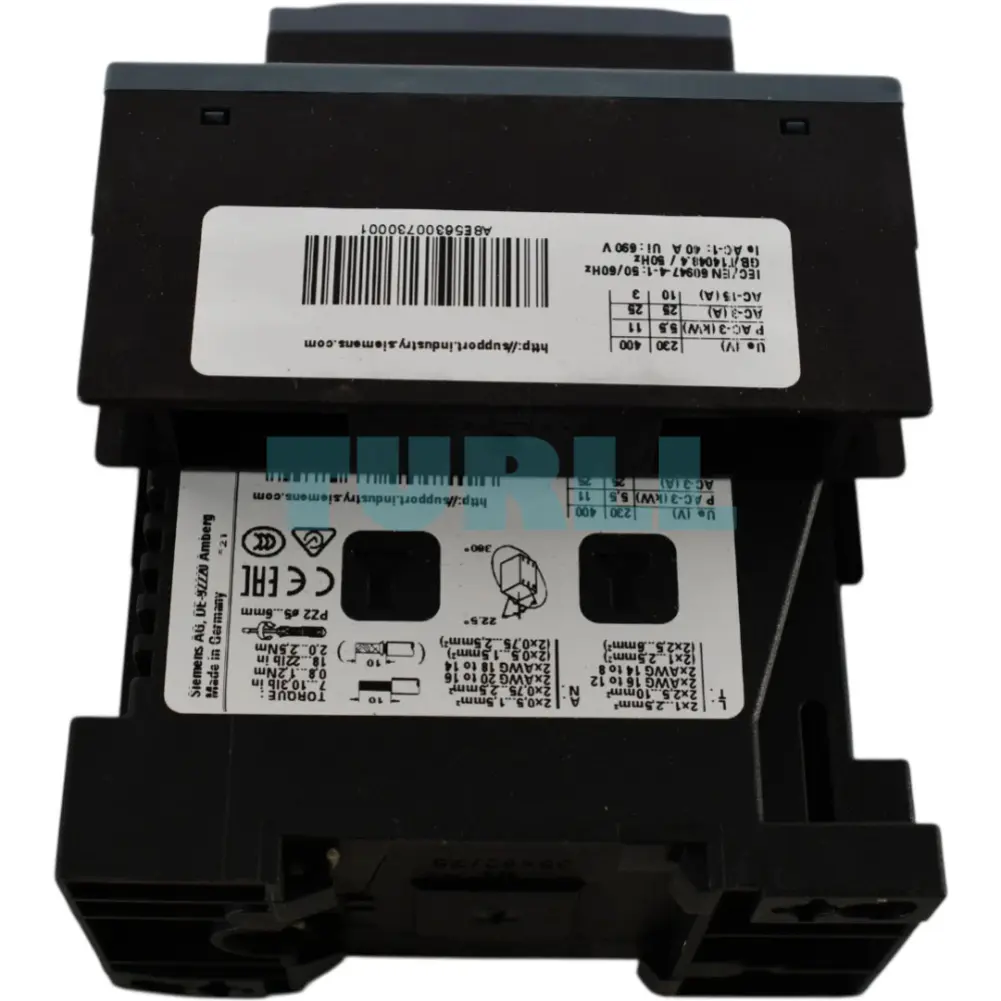 Siemens 3RT2526-1BB40 Power Contactor 25A, 11kW / 400V, 4-Pole, 24V DC, Screw Terminal