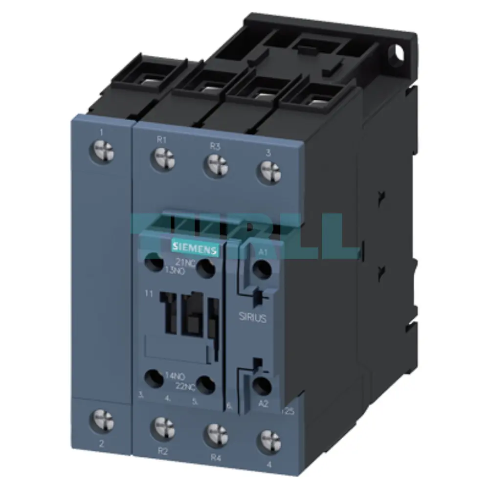 Siemens 3RT2535-1NF30 Power Contactor 35A AC-3, 18.5 kW / 400V, 4-Pole with Integrated Varistor