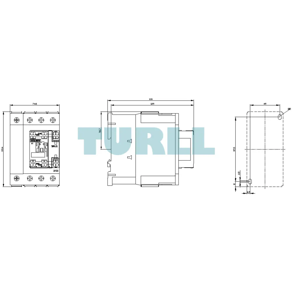 Siemens 3RT2535-3XF40-0LA2 Traction Contactor 35A, 18.5 kW, 4-Pole, 110V DC