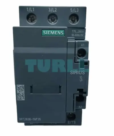 Siemens 3RT2636-1NP35 Capacitor Contactor S2, 50kVAr, 175-280V AC/DC, 2 NC Contact