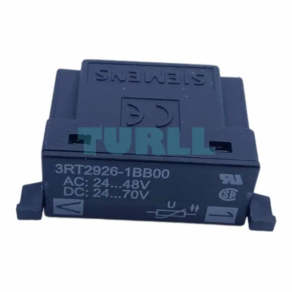 Siemens 3RT2926-1BB00 Surge Suppressor for 3RT2.2 Contactors Varistor, 24-48V AC / 24-70V DC Original Brand New 1 Siemens 3RT2926-1BB00 Surge Suppressor for 3RT2.2 Contactors Varistor, 24-48V AC / 24-70V DC