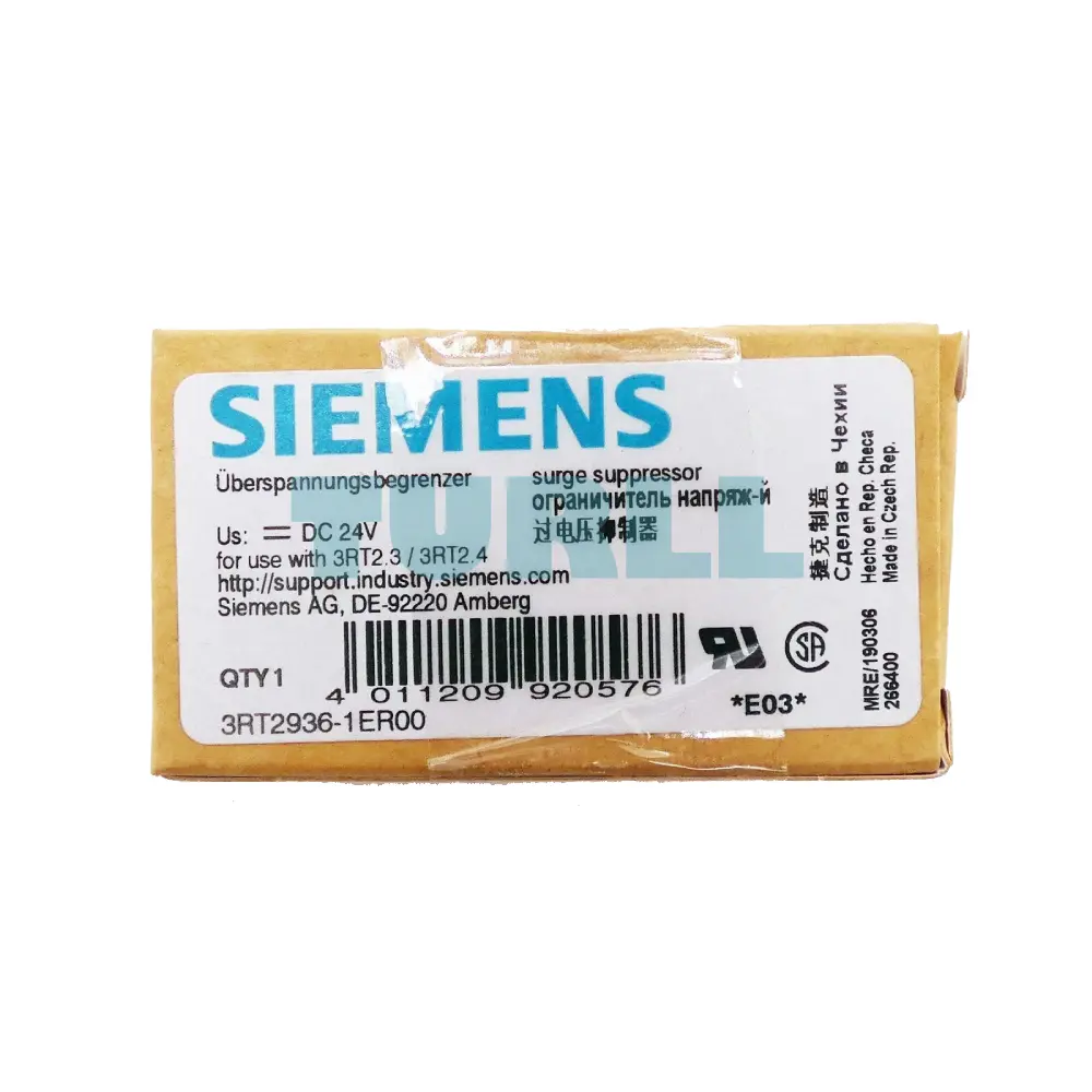 Siemens 3RT2936-1ER00 Surge Suppressor Diode Combination 24V DC for 3RT2 Contactors