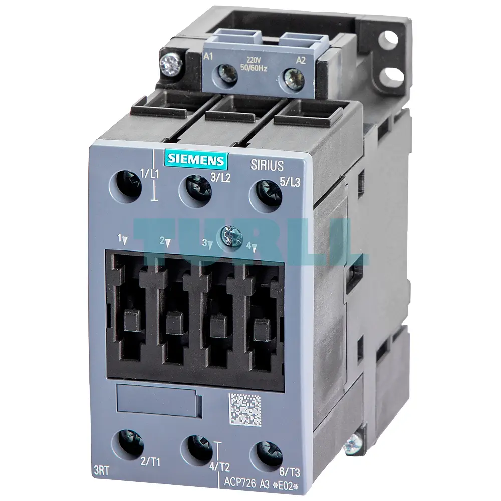 Siemens 3RT5035-1BB40 Contactor DC 24V, AC3 18.5 kW, 3-Pole, S2 Screw Terminal