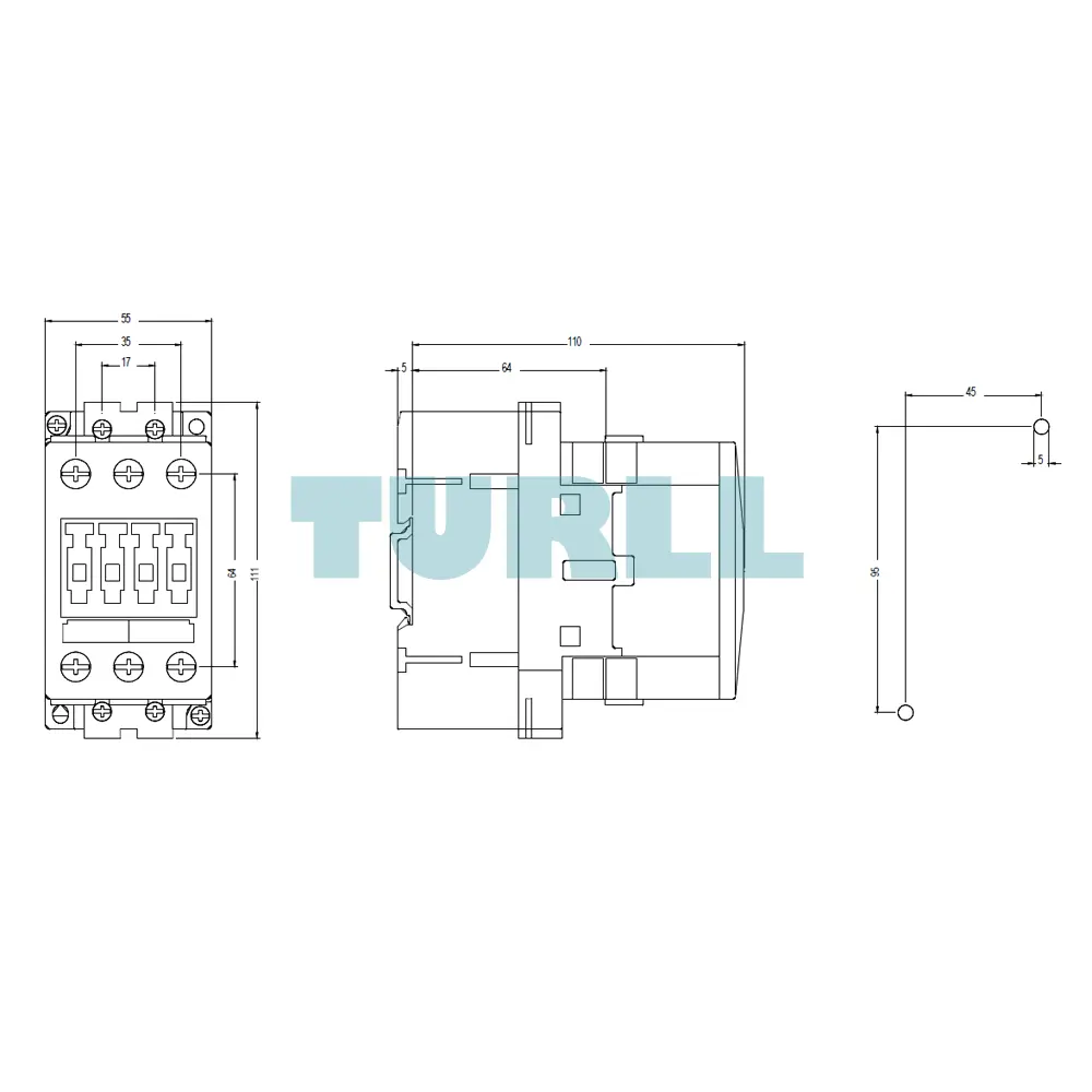Siemens 3RT5036-1AM00 Contactor AC 220V 50Hz, AC-3 22 kW 400V, 3-Pole, Size S2 Screw Terminal