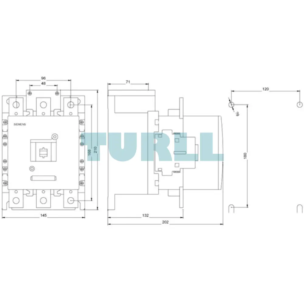 Siemens 3RT5065-6AD36 Contactor 42–48V AC/DC, 3-Pole, S10, 1 kW, AC-3, Screw Terminal