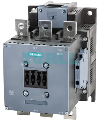 Siemens SIRIUS 3RT5066-6AM36 Power Contactor, Size S10, 3-Pole, 160 kW, 200-220V AC/DC Coil