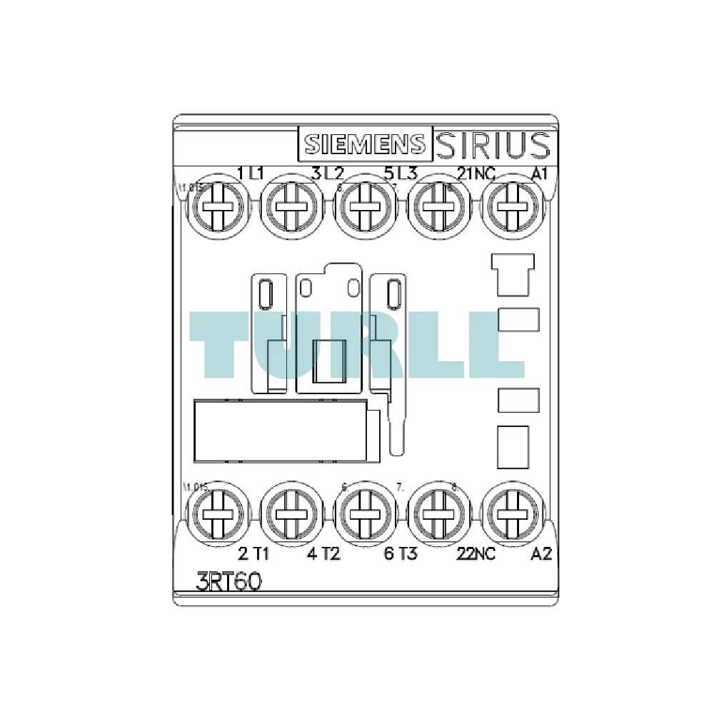 Siemens 3RT6016-1AB02 Contactor AC, 24V, 50/60Hz, AC-3, 4kW, 400V, 3-Pole, S00 Size, Screw Terminal