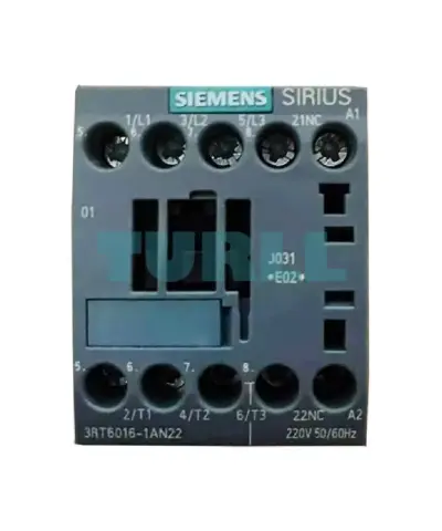 Siemens 3RT6016-1AN22 Contactor AC 220V, AC-3 4kW, 3-Pole, S00 Size, 1NC Contact