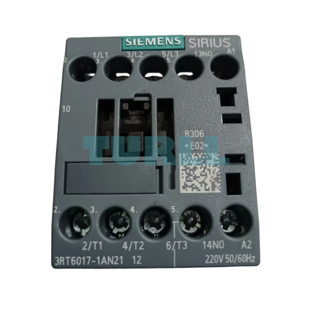 Siemens 3RT6017-1AN21 Contactor AC 220V 50/60Hz, AC-3 5.5kW, 3-Pole, 1NO, Size S00