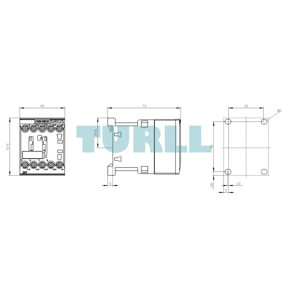 Siemens 3RT6017-1BB41 Contactor DC 24V, 5.5 kW, 3-Pole, Size S00, 1 NO Contact