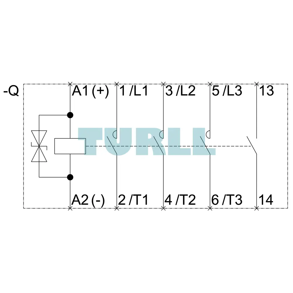Siemens 3RT6017-1KF41 Power Contactor DC 77–137.5V, 5.5 kW AC3, 3-Pole, S00
