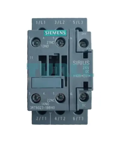 Siemens 3RT6023-1BB40 Contactor DC 24V 3-Pole, 4 kW, Size S0