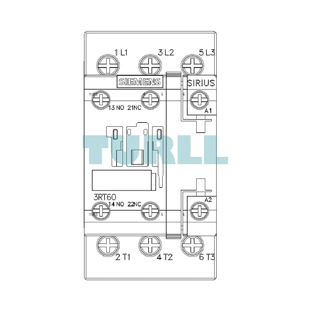 Siemens 3RT6028-1AM00 AC Contactor 220V, 50Hz, 18.5kW, 3-Pole with Auxiliary Contact