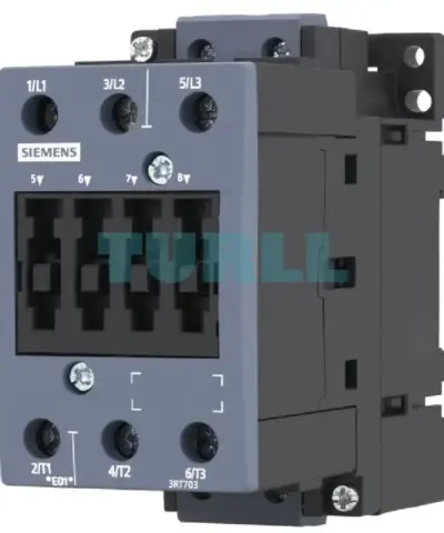 Siemens 3RT7037-1AN20 Contactor, 65A/30kW, AC-3, 3-Pole, 220V AC Coil, Size S2