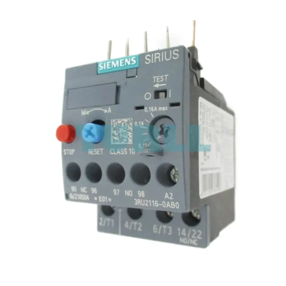 Siemens 3RU2116-0AB0 SIRIUS Thermal Overload Relay, 0.11-0.16A, Size S00 Original Brand New 1 Siemens 3RU2116-0AB0 SIRIUS Thermal Overload Relay, 0.11-0.16A, Size S00
