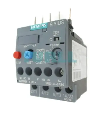 Siemens 3RU2116-0AB0 SIRIUS Thermal Overload Relay, 0.11-0.16A, Size S00