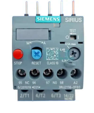 Siemens 3RU2116-0FB0 SIRIUS Thermal Overload Relay 0.35...0.50 A, Size S00, Class 10