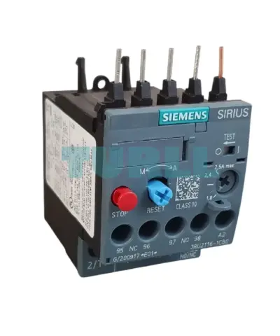 Siemens 3RU2116-1CB0 Overload Relay 1.8–2.5A Thermal Motor Protection, Size S00, Class 10