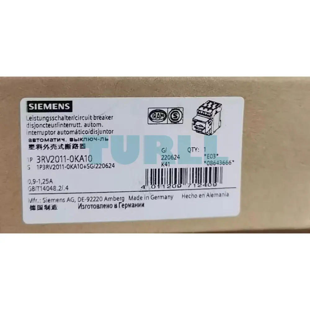 Siemens 3RV2011-0KA10 Motor Protection Circuit Breaker S00 Size, CLASS 10 Original Brand New 4 Siemens 3RV2011-0KA10 Motor Protection Circuit Breaker S00 Size, CLASS 10