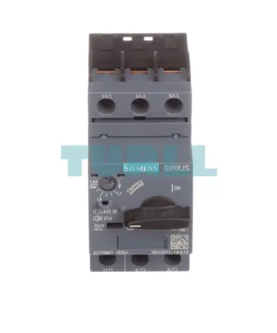 Siemens 3RV2011-1AA10 Circuit Breaker, S00, Motor Protection, CLASS 10, 1.1–1.6 A
