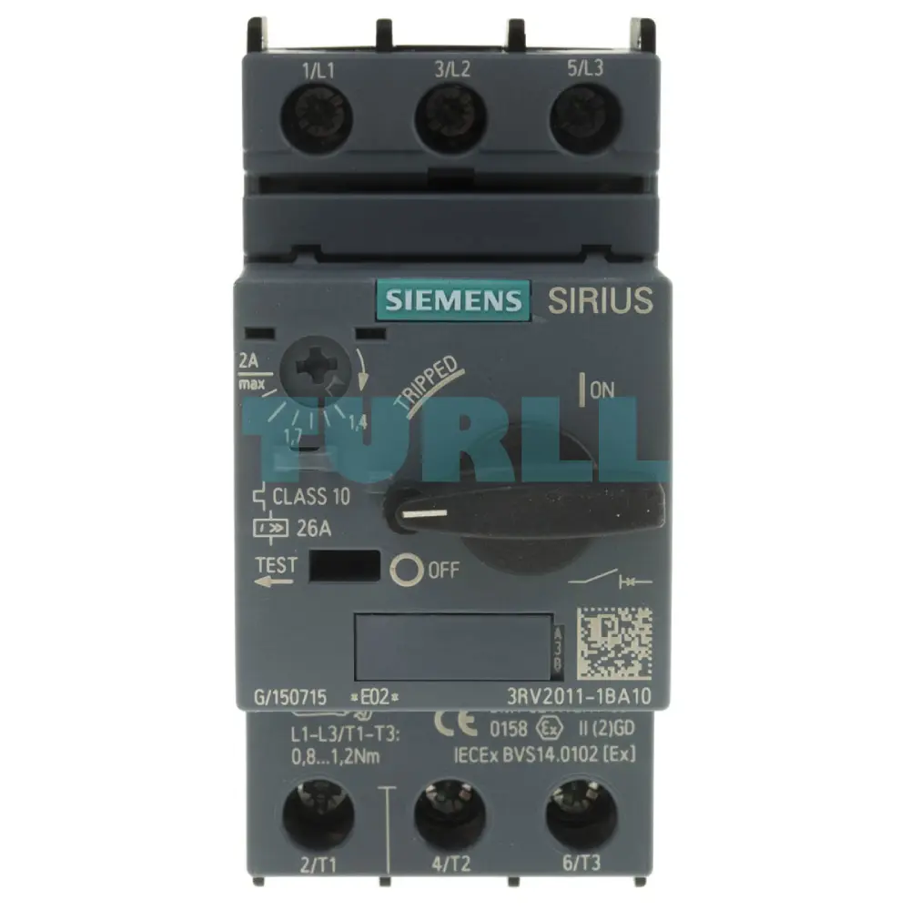Siemens 3RV2011-1BA10 S00 Motor Protection Circuit Breaker, CLASS 10, 1.4–2 A Original Brand New 1 Siemens 3RV2011-1BA10 S00 Motor Protection Circuit Breaker, CLASS 10, 1.4–2 A