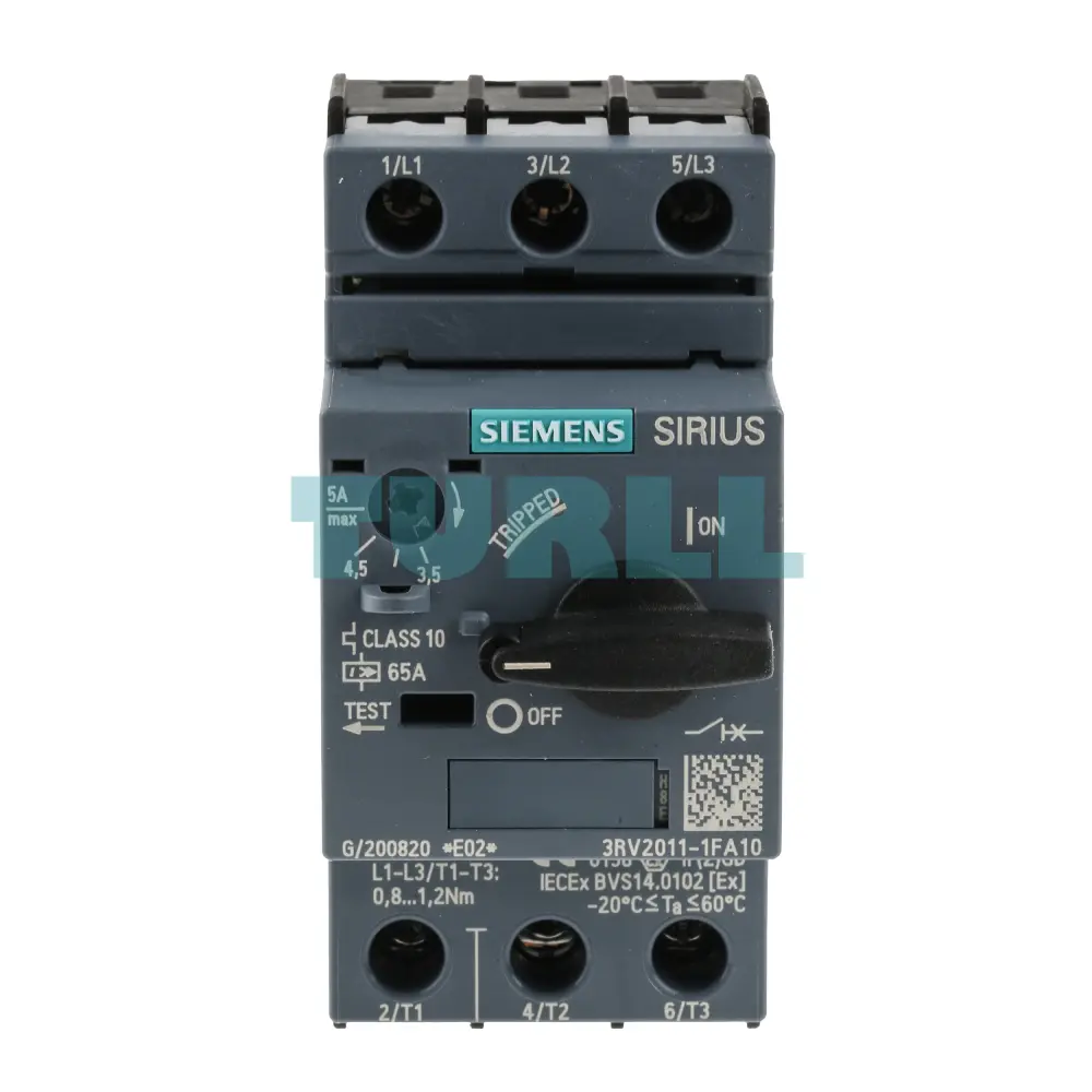 Siemens 3RV2011-1FA10 S00 Motor Protection Circuit Breaker, CLASS 10, 3.5–5 A Original Brand New 1 Siemens 3RV2011-1FA10 S00 Motor Protection Circuit Breaker, CLASS 10, 3.5–5 A