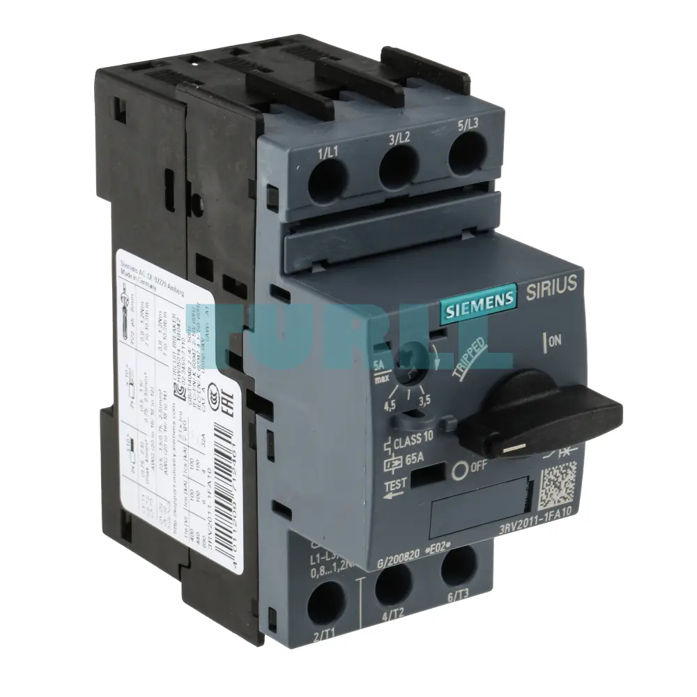 Siemens 3RV2011-1FA10 S00 Motor Protection Circuit Breaker, CLASS 10, 3.5–5 A Original Brand New 3 Siemens 3RV2011-1FA10 S00 Motor Protection Circuit Breaker, CLASS 10, 3.5–5 A