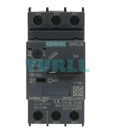 Siemens 3RV2011-1JA10 Motor Protection Circuit Breaker S00 Size, CLASS 10 A-Release