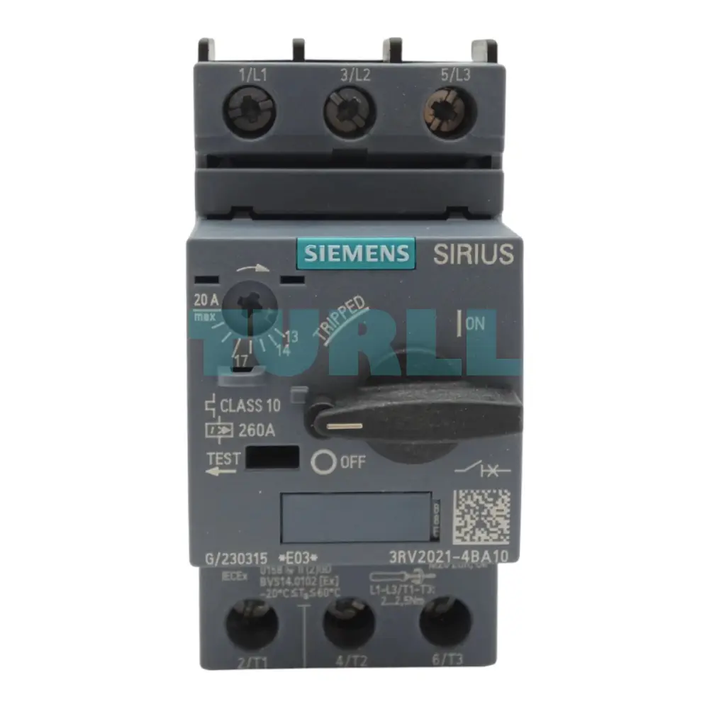 Siemens 3RV2021-4BA10 Motor Protection Circuit Breaker Size S0, 13–20A Original Brand New 1 Siemens 3RV2021-4BA10 Motor Protection Circuit Breaker Size S0, 13–20A