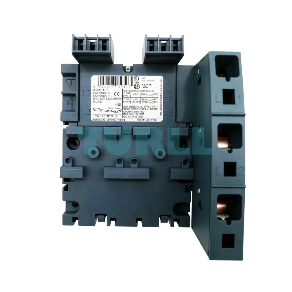 Siemens 3RV2917-1E SIRIUS 3-Phase Busbar, Infeed Right, for 2 Circuit Breakers, Size S00 and S0