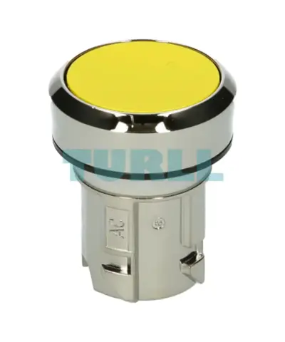 Siemens 3SU1050-0AB30-0AA0 Yellow Metal Round Pushbutton, 22mm, Momentary Contact